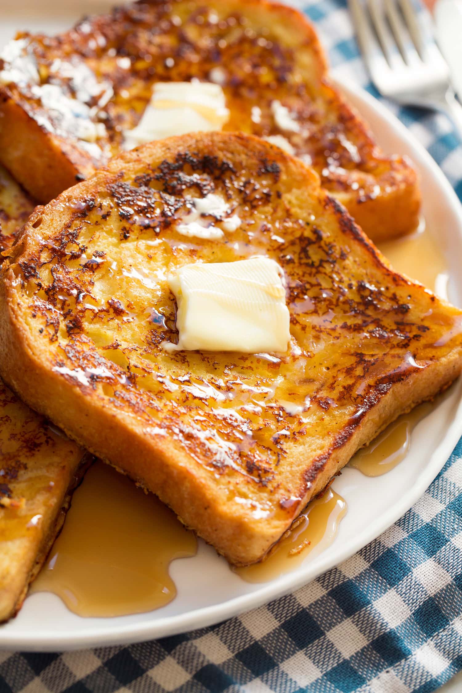 Buttermilk French Toast Close up photo buttermilk french toast.