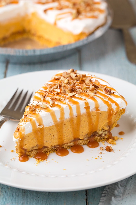 Turtle Pumpkin Pie {No Bake!} | Cooking Classy