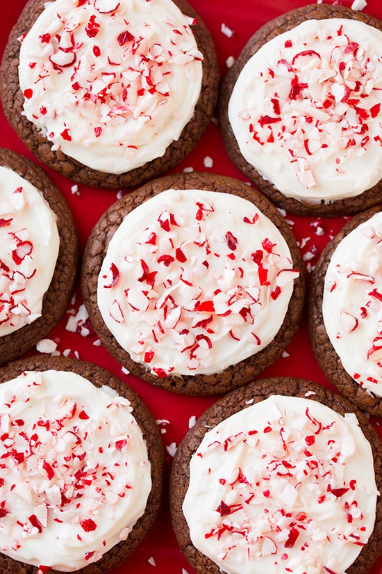 Frosted Peppermint Brownie Cookies | Cooking Classy