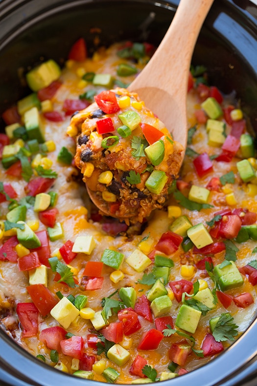 Slow Cooker Quinoa Enchilada Bake | Cooking Classy