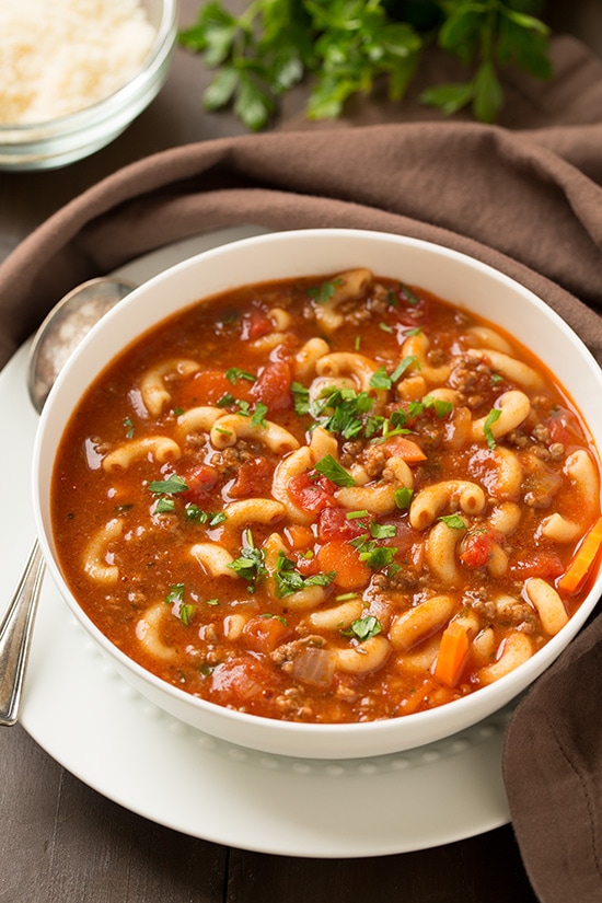 Beef and Tomato Macaroni Soup | Cooking Classy