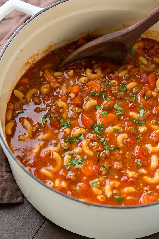 Beef and Tomato Macaroni Soup | Cooking Classy