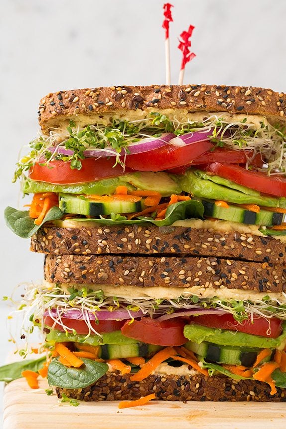 Veggie and Hummus Sandwich | Cooking Classy..