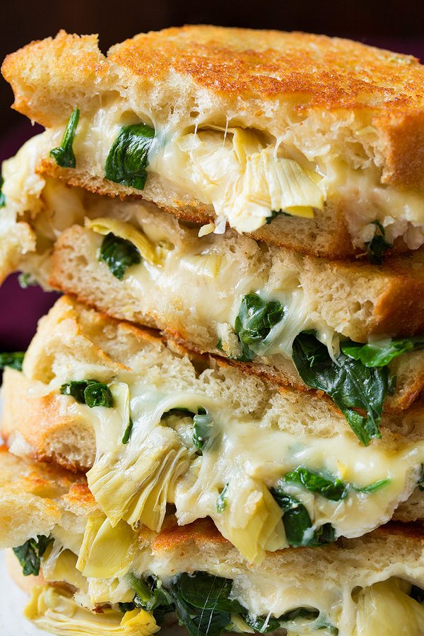 Close up image of grilled cheese sandwiches. 