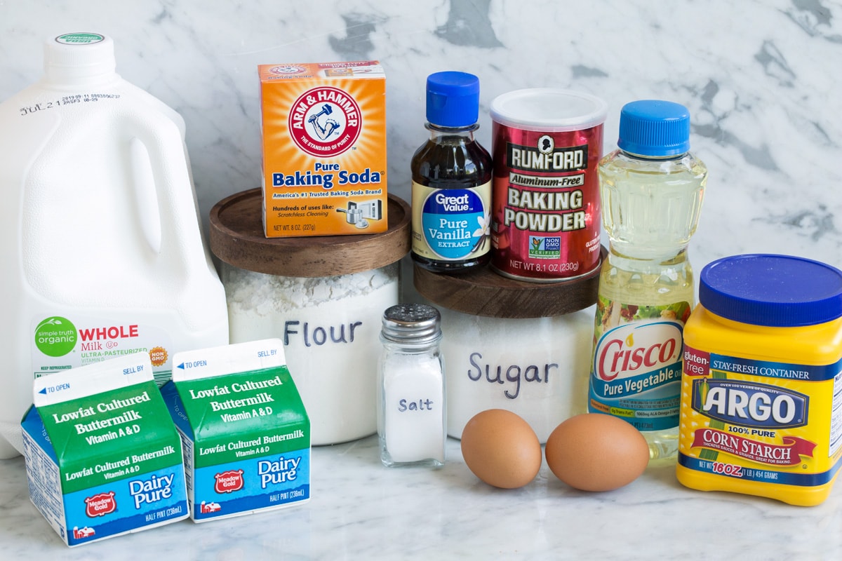 Ingredients Needed to make Belgian waffle mix shown here.