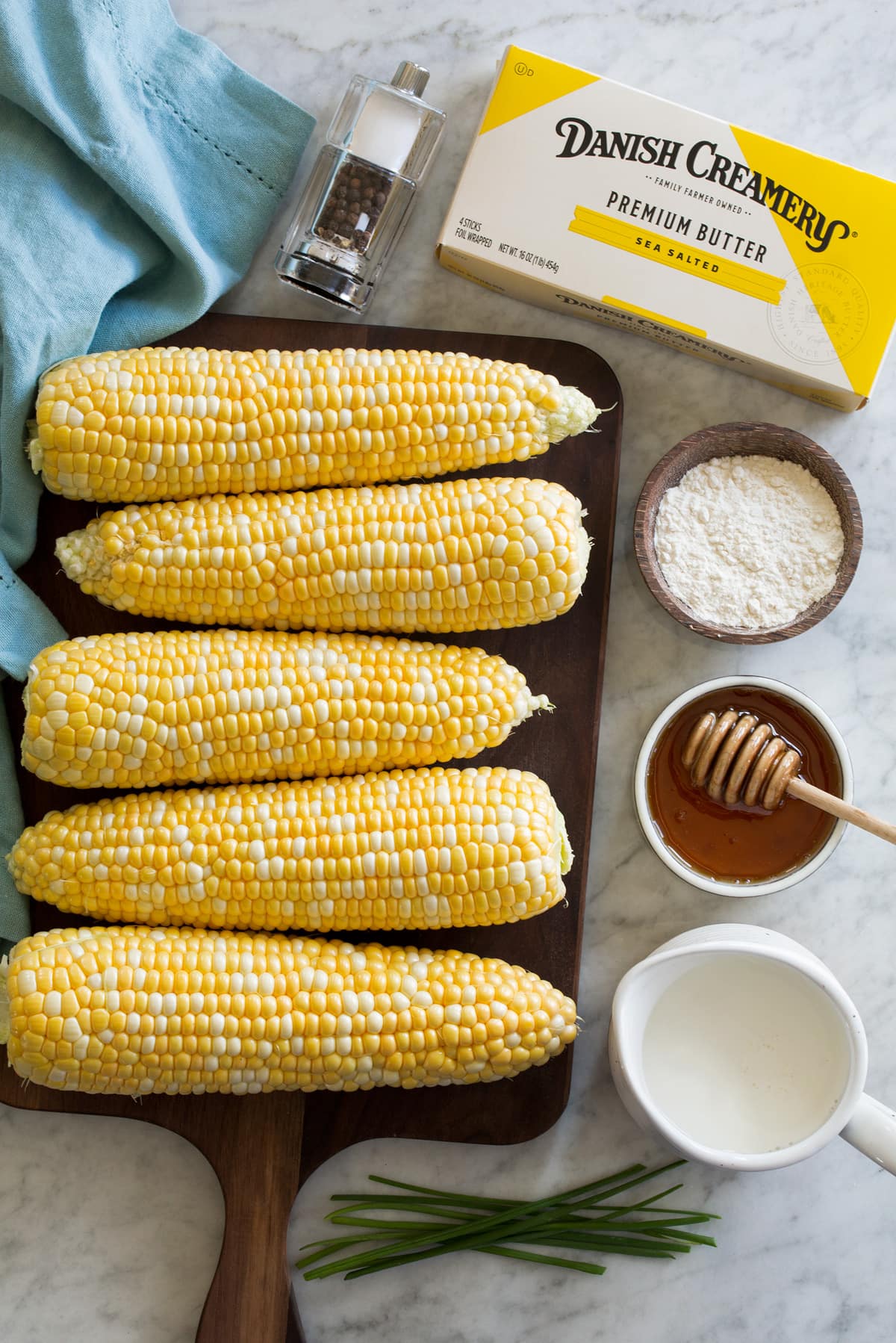 Creamed Corn Ingredients needed to make homemade creamed corn.