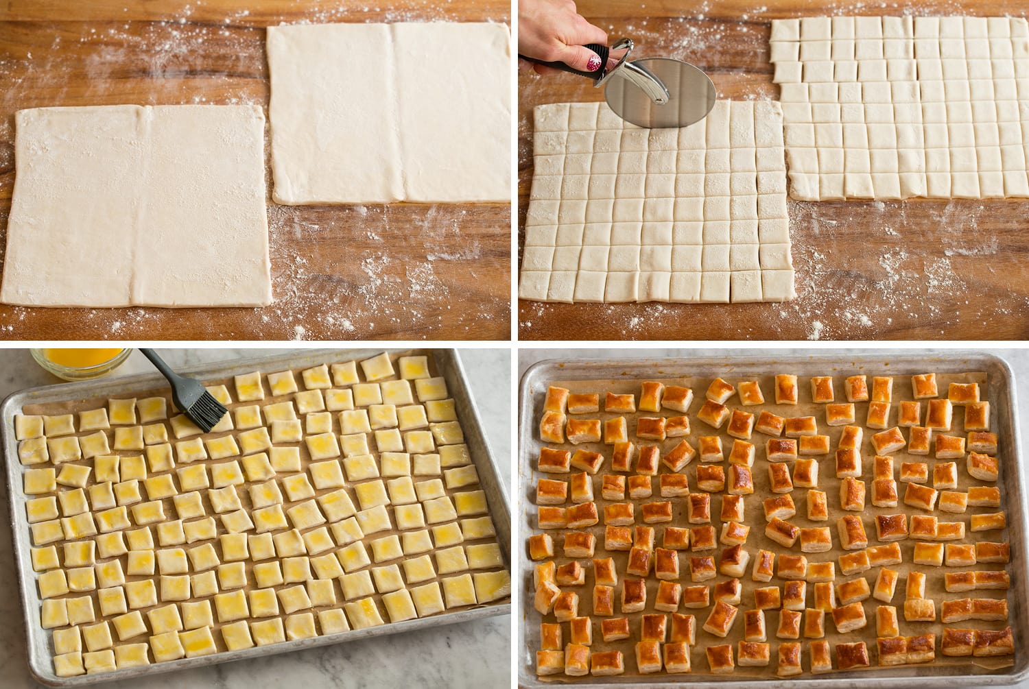 Chicken Pot Pie with Puff Pastry Steps to make puff pastry baked squares for pot pie.