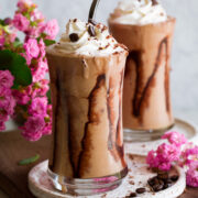 Homemade cold brew coffee smoothie.