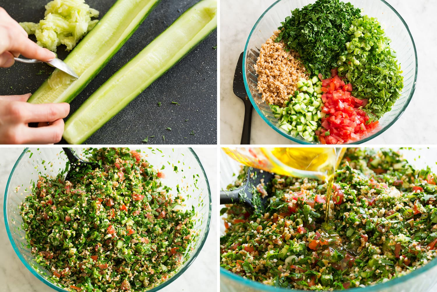 Tabbouleh Continued steps to finish mixing tabbouleh.