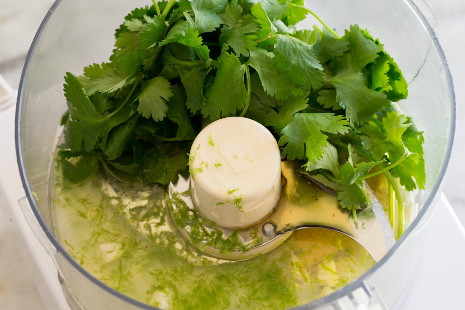 Baja Grain Bowl Cilantro lime dressing before blending.