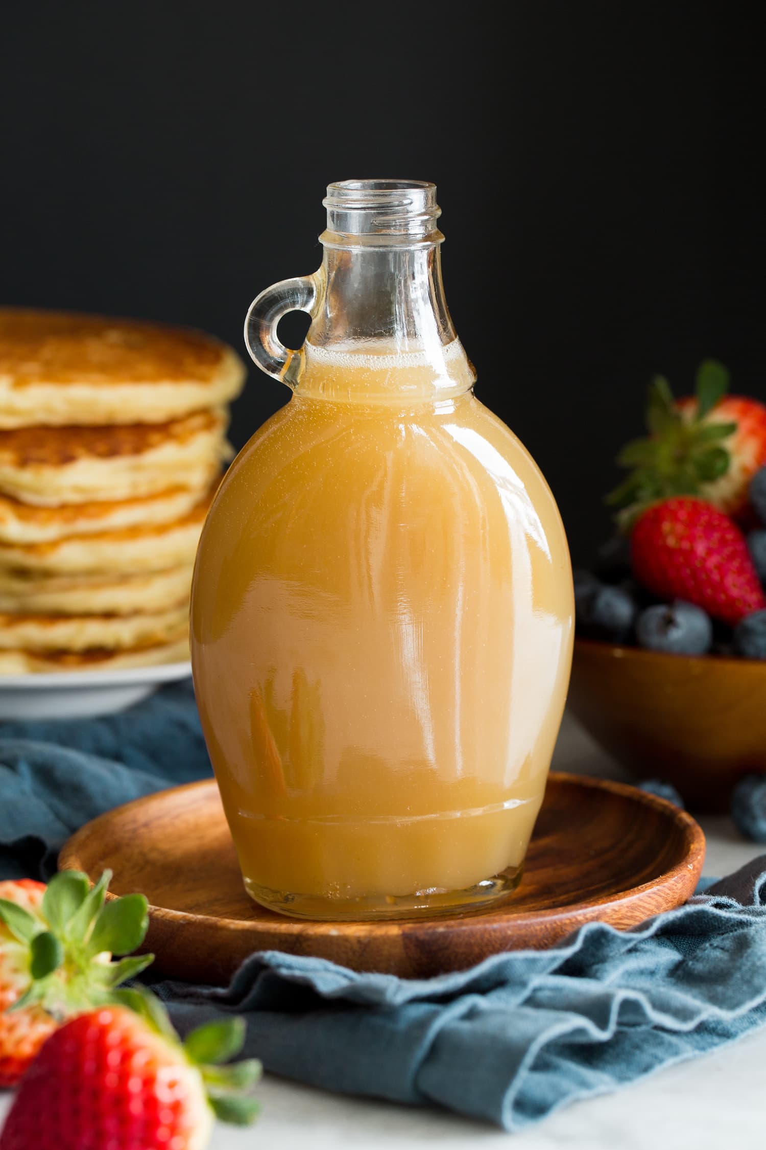 Buttermilk Syrup Homemade buttermilk syrup in a glass jar.