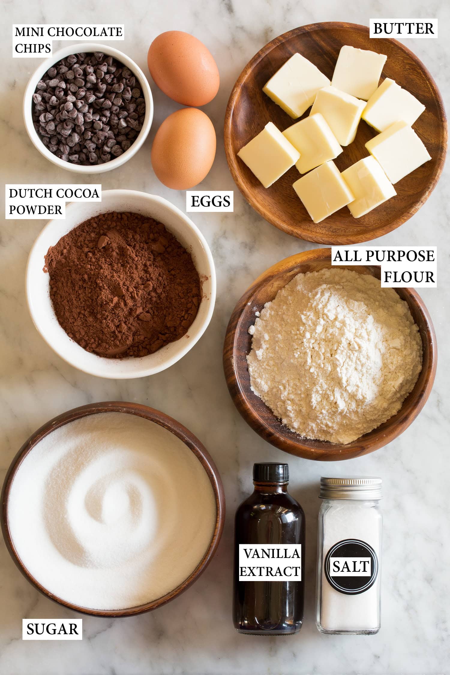 Brownie Bites Ingredients used to make brownie bites.